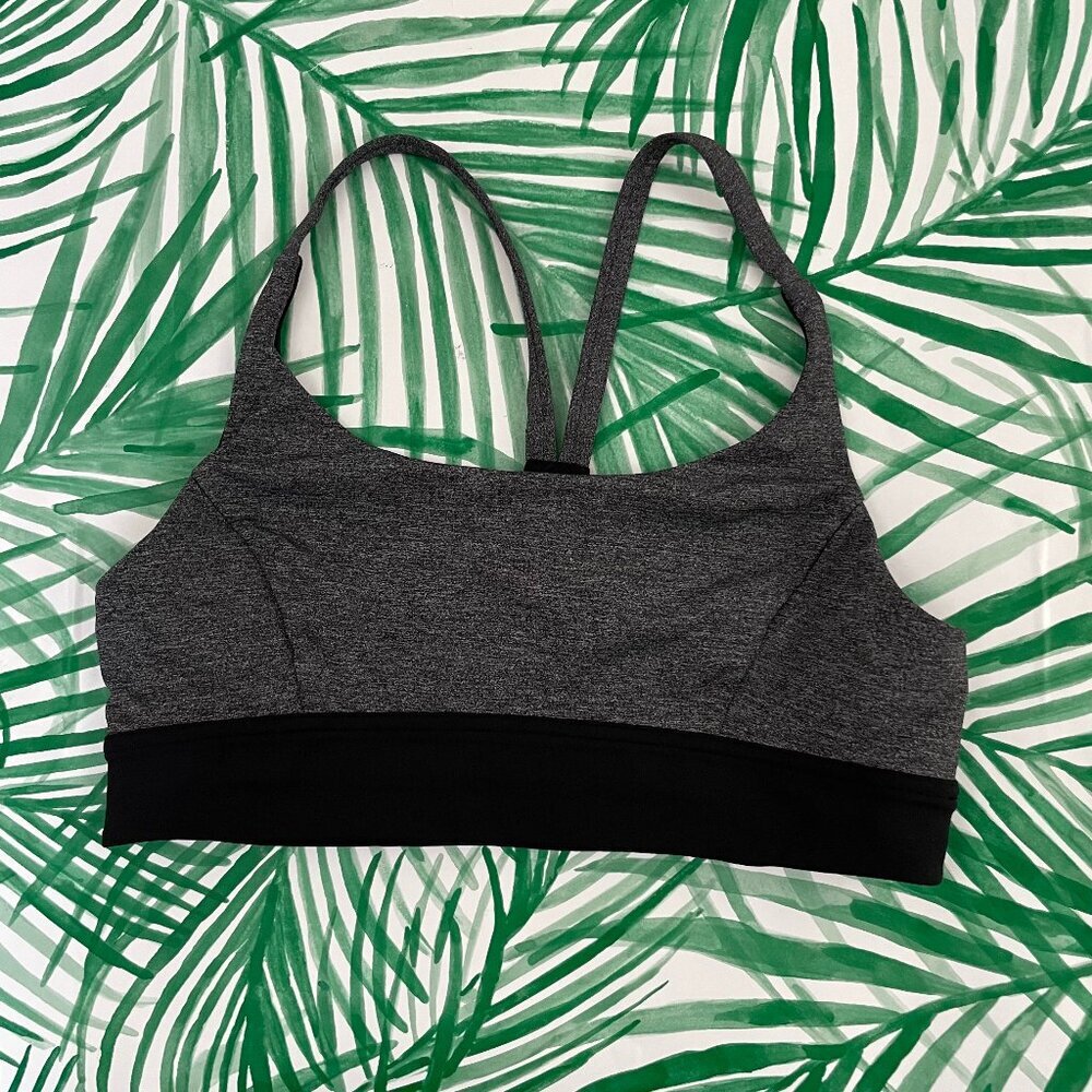 Lululemon Train Times Sports Bra in Heathered Black Size 10